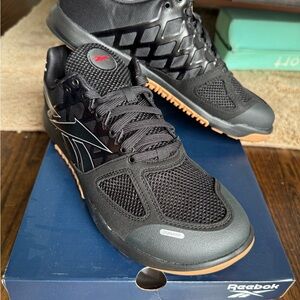 Reebok Black and Brown Athletic Shoes with Breathable Mesh